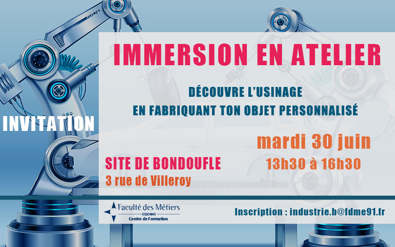 Immersion en atelier d&rsquo;usinage