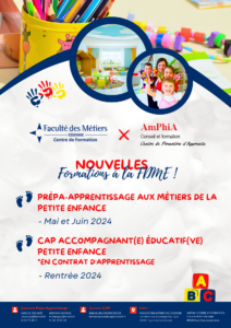 affiche nouvelle formation dans les métiers de la petite enfance