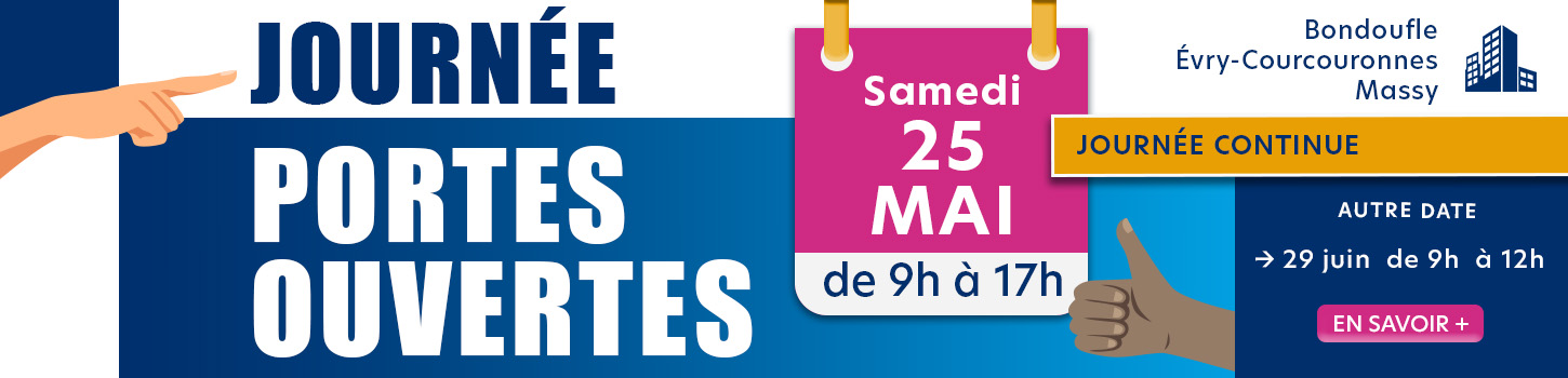 Journée Portes Ouvertes sur nos 3 sites le samedi 25 mai de 9h à 17h